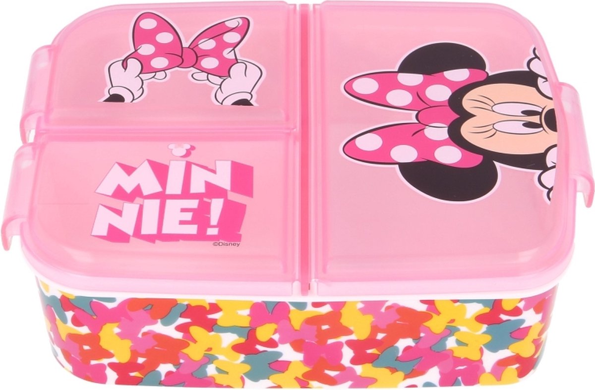 Stor s.l. lonchera de minnie mouse - rosa - lonchera de 3 compartimentos - disney