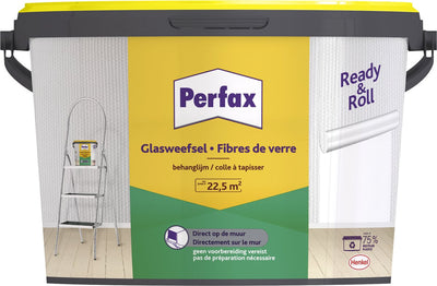 Colla per carta da parati in tessuto di vetro Perfax ready roll 4,5 kg | la soluzione definitiva per la carta da parati in fibra di vetro | adesivo in fibra di vetro di facile applicazione | adesivo per carta da parati trasparente per un'adesione duratura