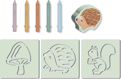 Bambolino Toys pequeños crayones de baño holandeses amigos del bosque - 9 piezas