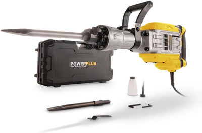 Martillo demoledor Powerplus powx11861 - 1700w - 60 julios - sds hex - reducción de vibraciones - incl. maletín de herramientas con ruedas y 2 cinceles - para hormigón y piedra