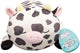 Squishmallow Jazwares - peluche medio (Colin - mucca bianca e nera con corna gialle e muso rosa - sonnambuli) - peluche da 25 cm