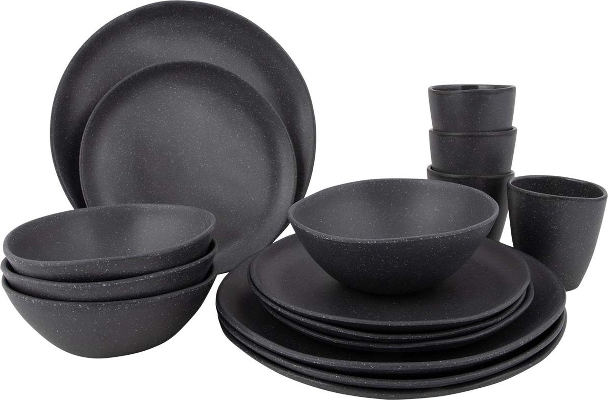 Bo-camp - urban outdoor - servies - hoxton - 16 stuks - grijs