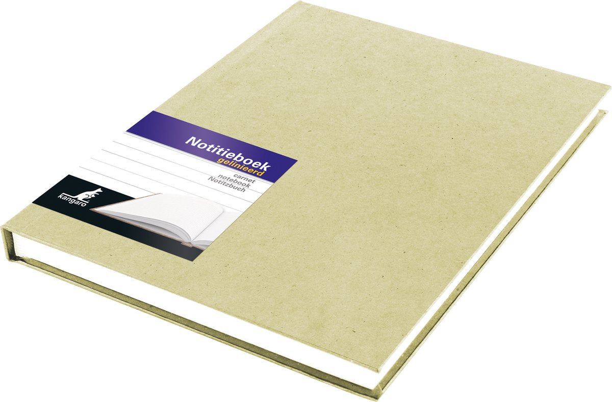 Quaderno Kangaro - a5 - linea - 192 pagine - 70 grammi - copertina rigida - kraft - 5 pezzi - k-5524-5