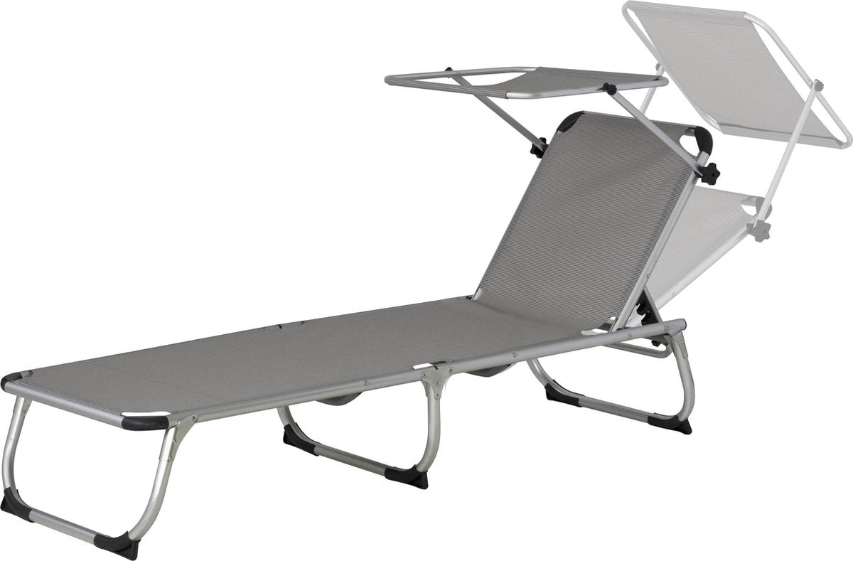 Lounger PEBBLE Beach 57 x 188 x 30 cm aluminum gray