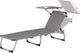 Lounger PEBBLE Beach 57 x 188 x 30 cm aluminum gray