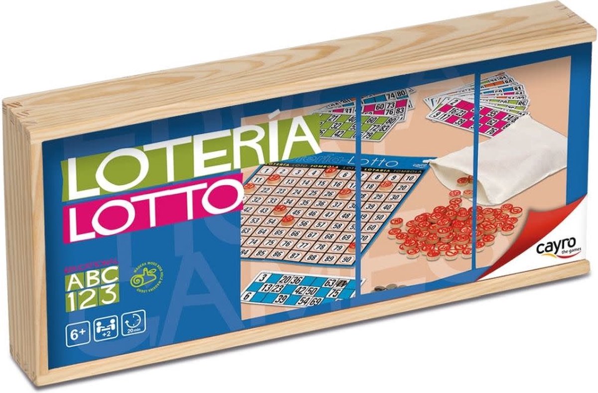 Geronimo games cayro lotto-tombola 40 cards with wooden box