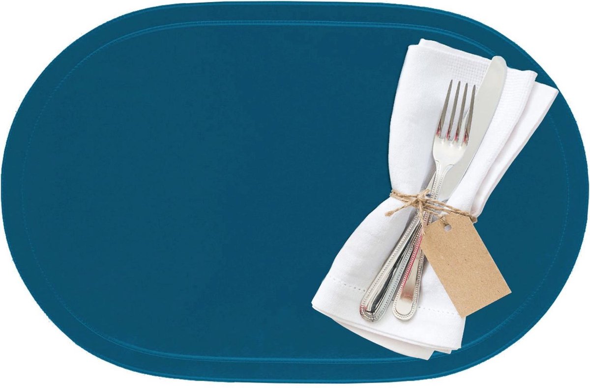 Westmark set van 4 placemats, 45,5 x 29 cm, vinyl, blauw donkerblauw, saleen-collectie: fun