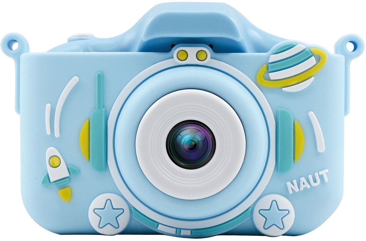Fotocamera digitale per bambini Vision Products con custodia protettiva in silicone per 4-10 anni con giochi selfie - foto video - blu