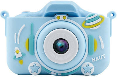 Fotocamera digitale per bambini Vision Products con custodia protettiva in silicone per 4-10 anni con giochi selfie - foto video - blu