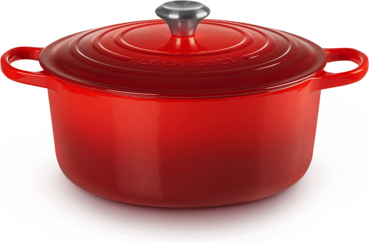 Teglia firmata Le Creuset - ø 28 cm - rosso ciliegia