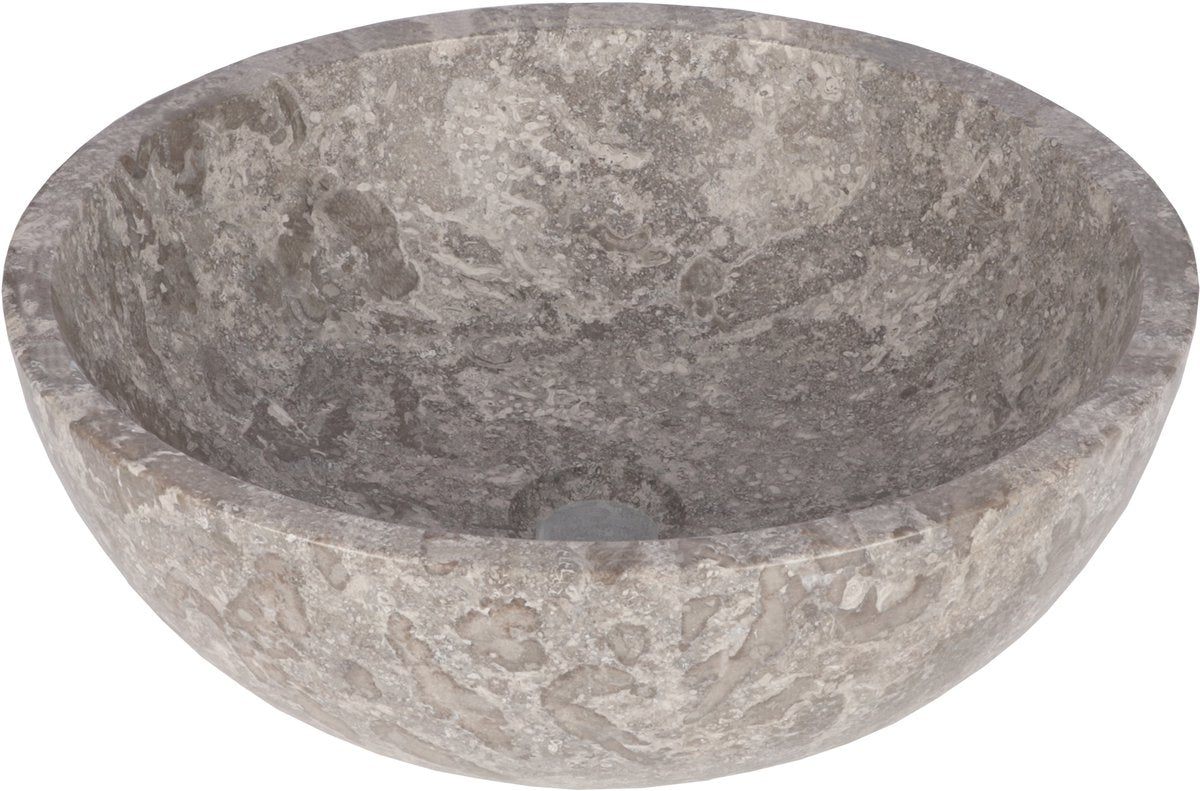 Lavabo boomer Differnz - 21x12 cm - rotondo - marmo - grigio