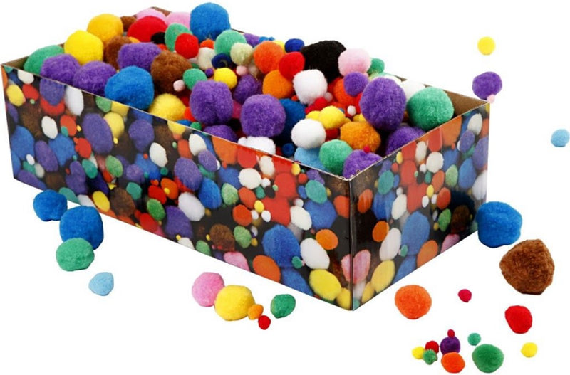 Creativ company pom-poms multigekleurd 5-40 mm 720 stuks