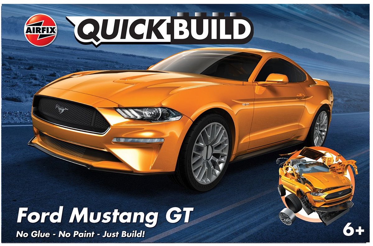 Airfix model kit car - j6036 quickbuild ford mustang gt car plastic - - model kit