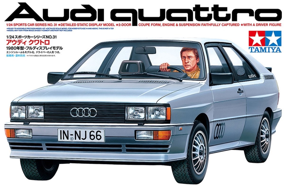 Maqueta de coche Tamiya - 24031 audi quattro - cupé - plástico para coche - 1:24 - fabricación de modelos