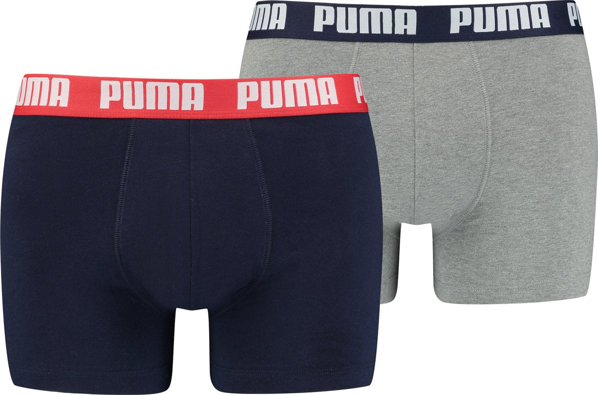 Puma Basic Boxer Short Men (Pack of 2) Gray Blue Size L