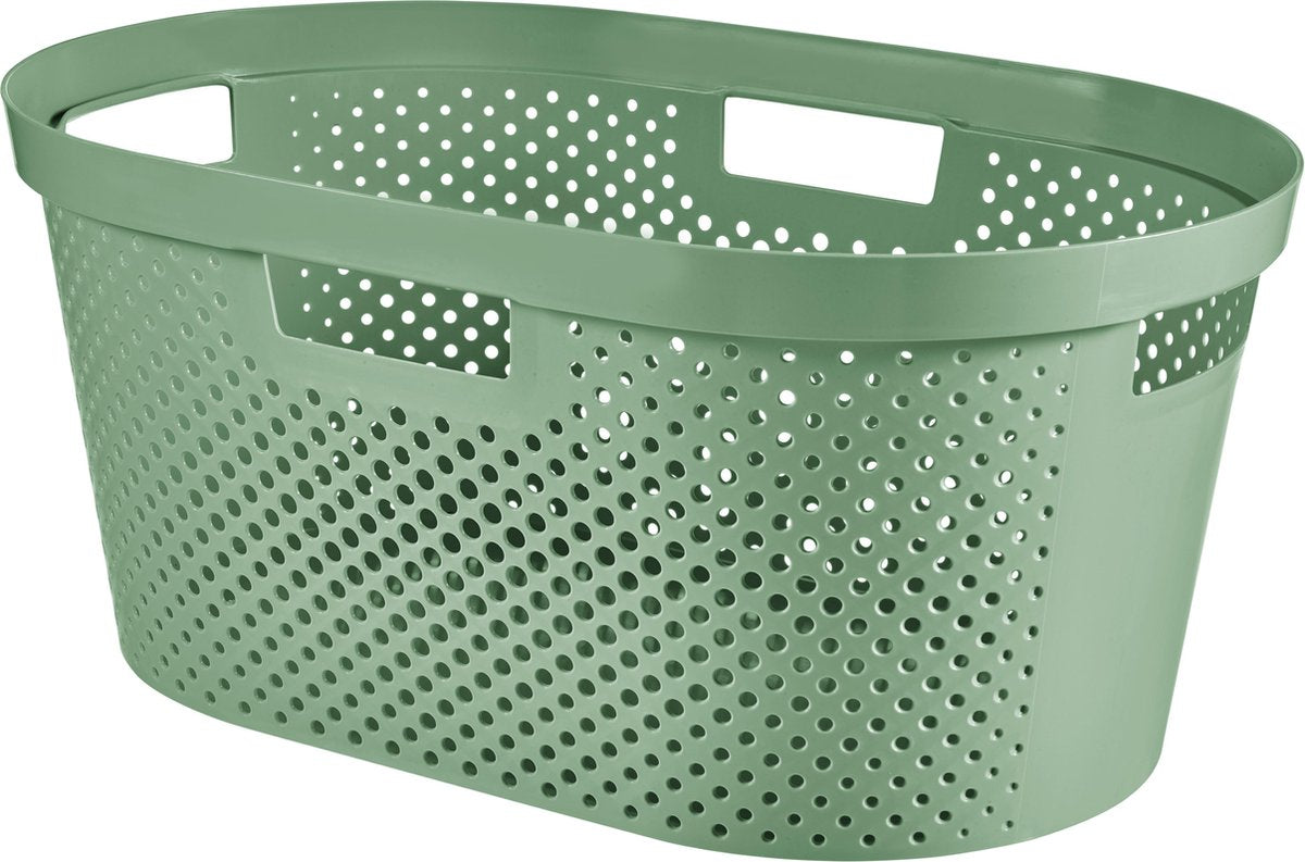 Curver - infinity recycled dots - wasmand - 40l - groen