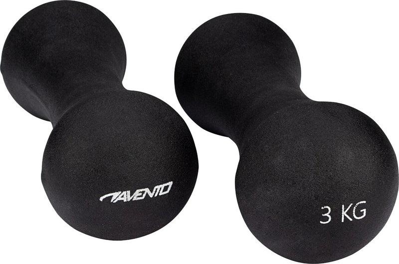 Avento handgewicht set - bone - 2x 3 kg - zwart