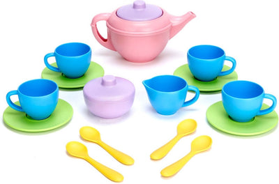 Set di tè per giocattoli verdi 4 pers.