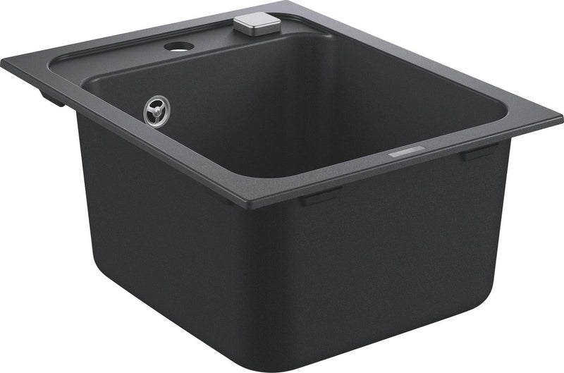 Lavello in composito Grohe k700 - 40cm - incasso - con troppopieno e scarico automatico - nero granito