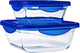 Pyrex - ciotola cook go quadrata con coperchio set da 2 pezzi - vetro borosilicato - trasparente -