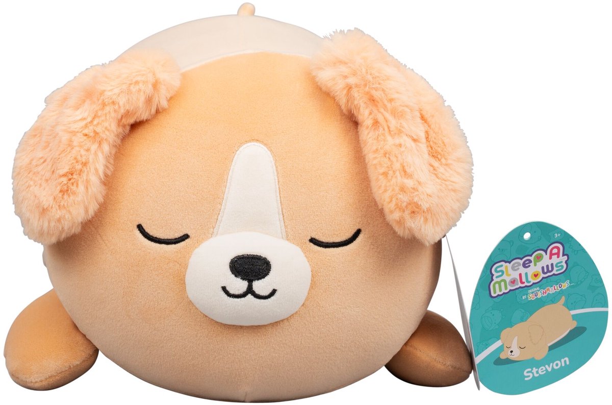 Jazwares squishmallows - medium plush (stevon - golden retriever - sleepamallows) - 25cm plush