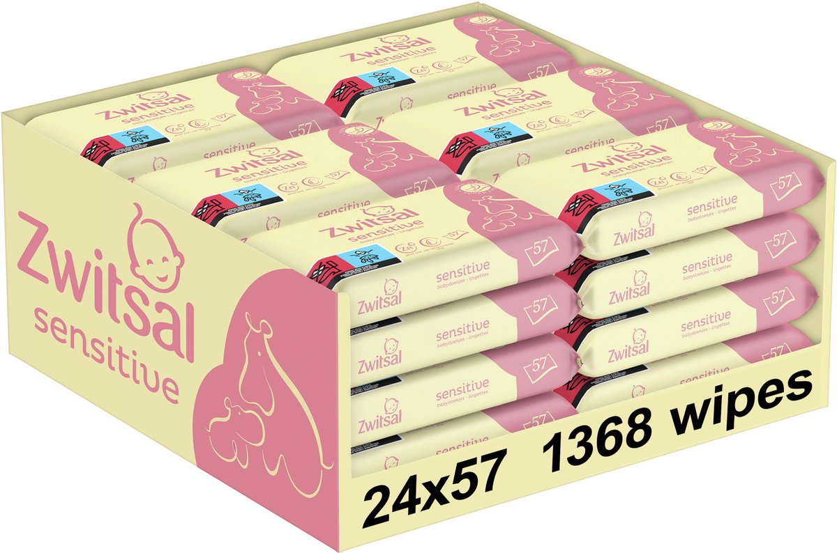 Zwitsal - billendoekjes - sensitive - 1368 doekjes (24x57) - voordeelverpakking