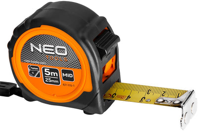 Neo - steel tape measure - 5m x 25mm - magnet - ergonomic grip