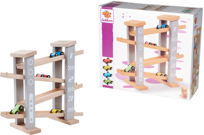 Eichhorn - pista da corsa in legno con 4 veicoli