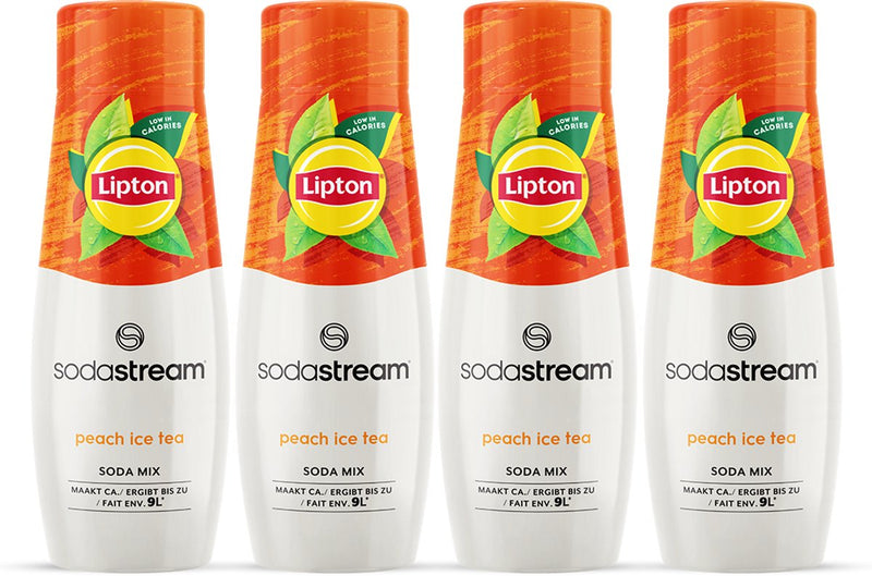 Sodastream lipton sciroppo di tè freddo alla pesca - confezione da 4