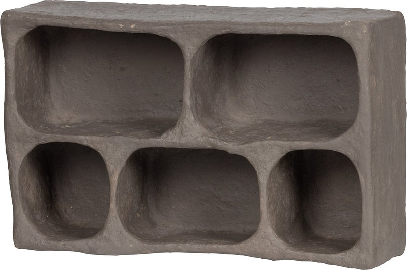 Mueble de pared de madera de barro - papel maché - gris - 70x45x23