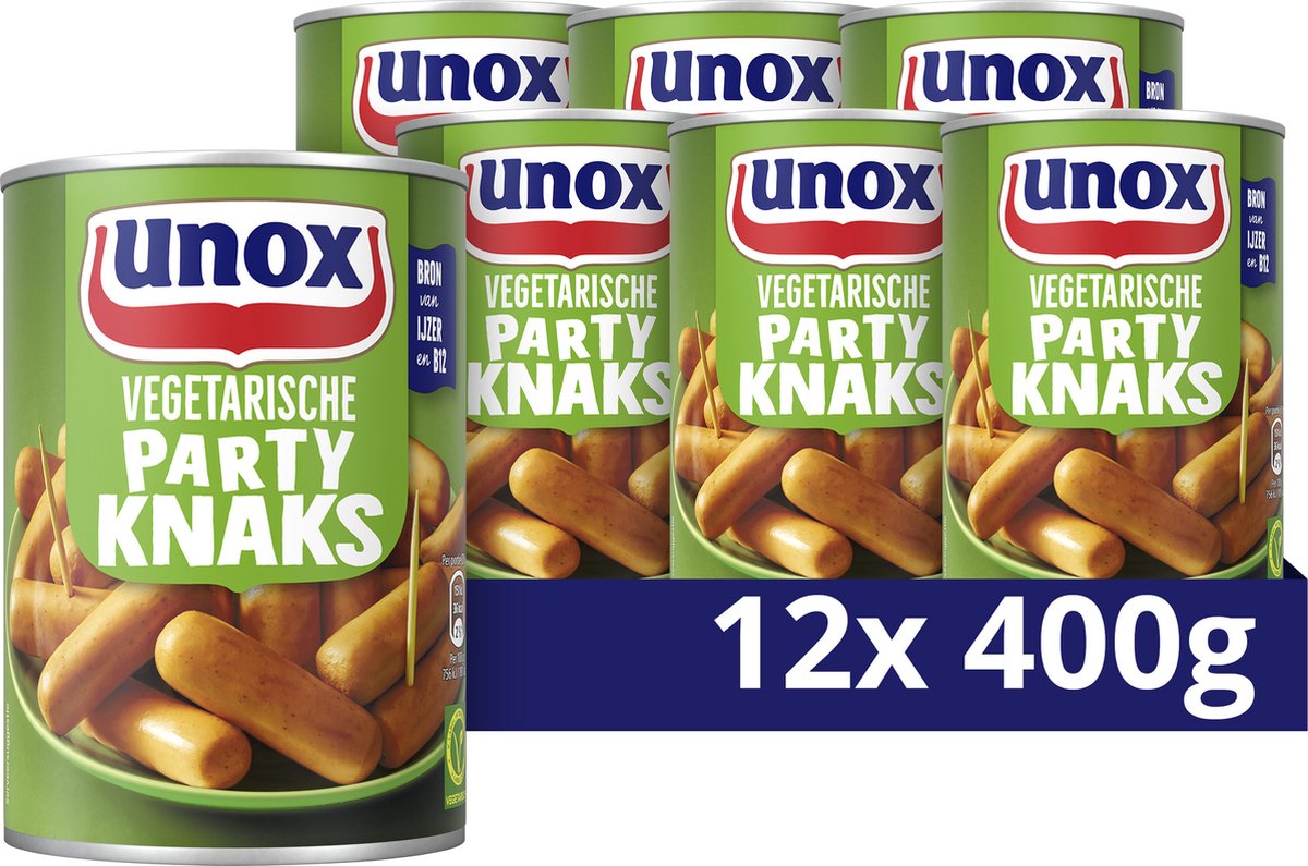 Salsiccia di wurstel Unox - soprammobili vegetariani - 12 x 400 g - confezione risparmio