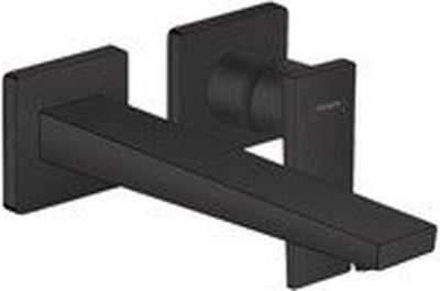 Miscelatore monocomando lavabo Hansgrohe metropol con sporgenza 225 mm e piletta di scarico nero opaco
