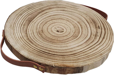 Decoration Tree Disco Paulownia Wood con manici in pelle