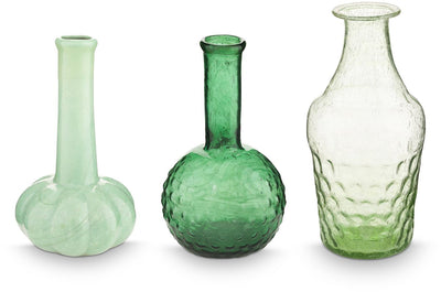 Pip studio - bloemenvaas - woonaccessoires - groene - glazen vaas - set van 3 vazen