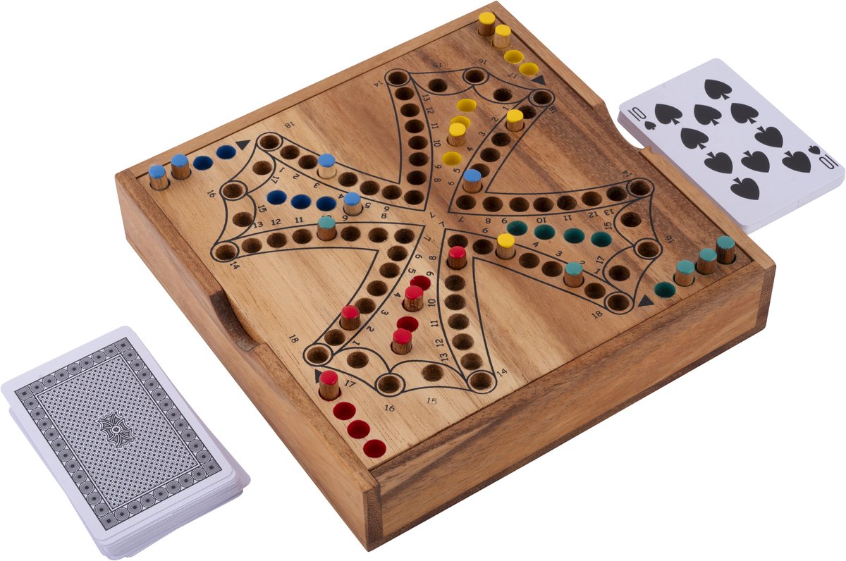 Longfield toc game 4 giocatori - gioco da tavolo in legno - gioco di strategia classico - gioco da tavolo da 2 a 4 giocatori - gioco da tavolo adatto ai viaggi - cuore d'angelo