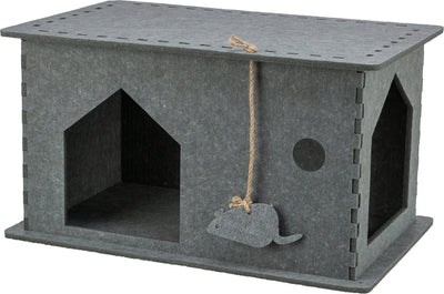 Trixie - kattenmand - huis lene - vilt - grijs - 54x30x35 cm