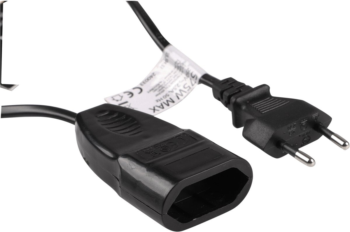 Prolunga Q-link - euro - h03vvh2-f - 2 x 0,75 mmã‚â² - 5 m - nero