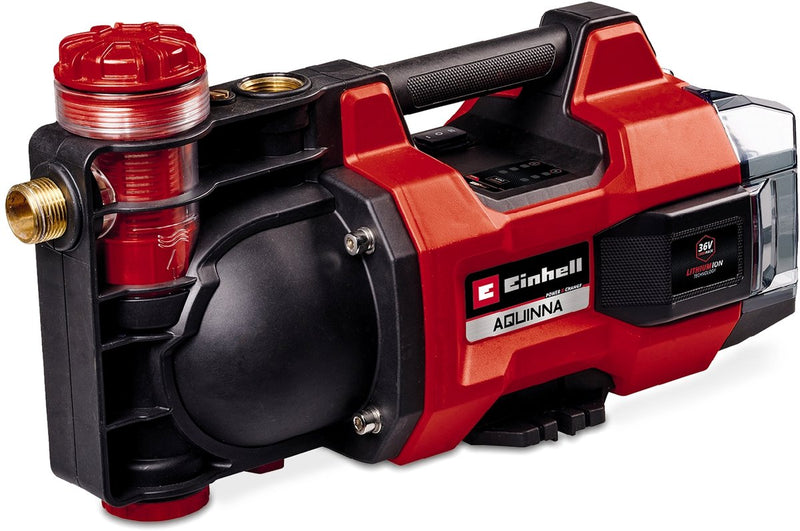 Pompa da giardino a batteria Einhell aquinna 36 38 f led li solo - power x-change - 36 v li-ion - 3800 l h - max. altezza di aspirazione: 37 m - modalità eco boost - protezione da sovraccarico e antigelo - escl. batteria e caricabatterie