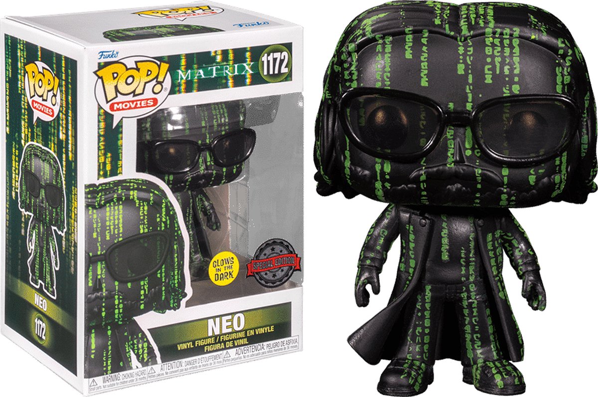 Funko pop! matrix - the matrix neo exclusive (gitd) #1172