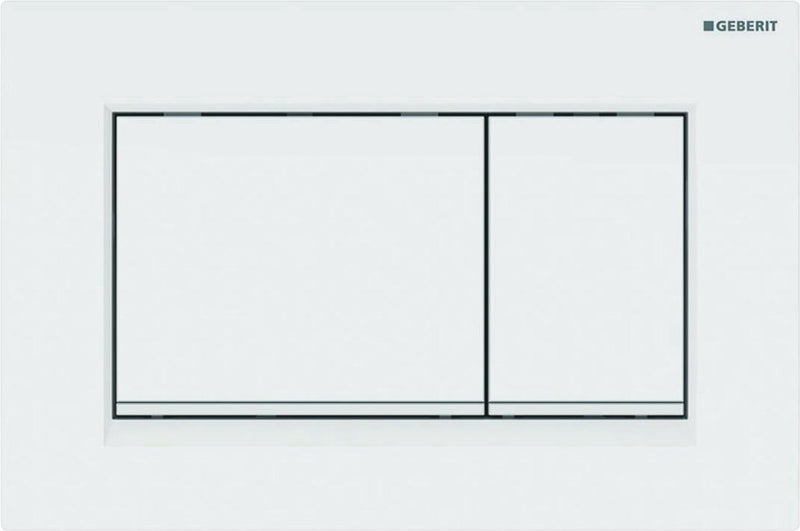 Placa de control Geberit sigma30, 2 botones: blanco, cristal blanco
