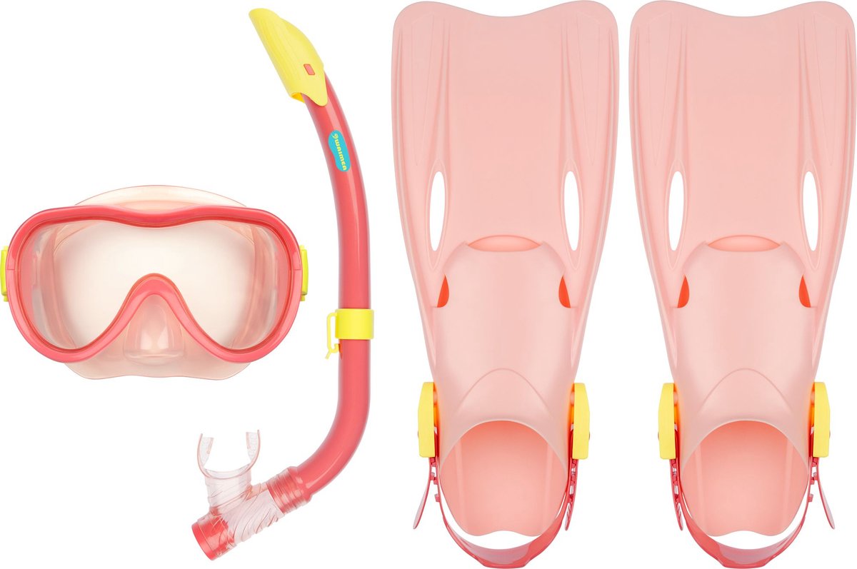 Waimea duikset - masker snorkel vliezen - kinderen - roze - maat 35-38