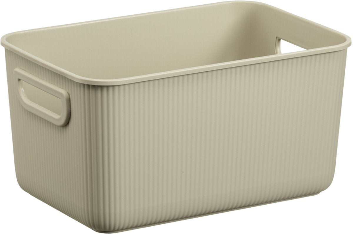 Plast team akita - opbergbox - opslagcontainer 5l - 100% gerecycled - beige
