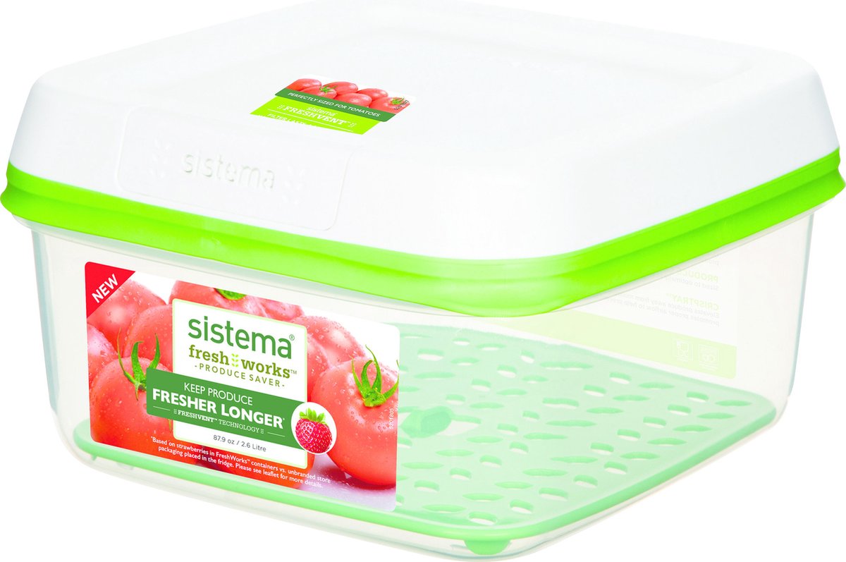 Sistema freshworks verhouddoos doos vierkant 2,6 l groen, met filter