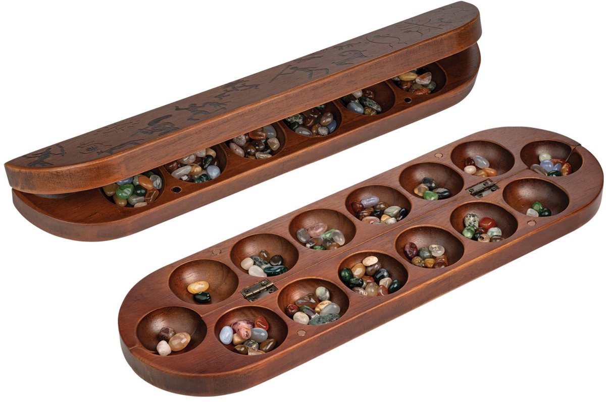 Philos kalaha gioco gioco strategico per famiglie con tavola di legno pieghevole.