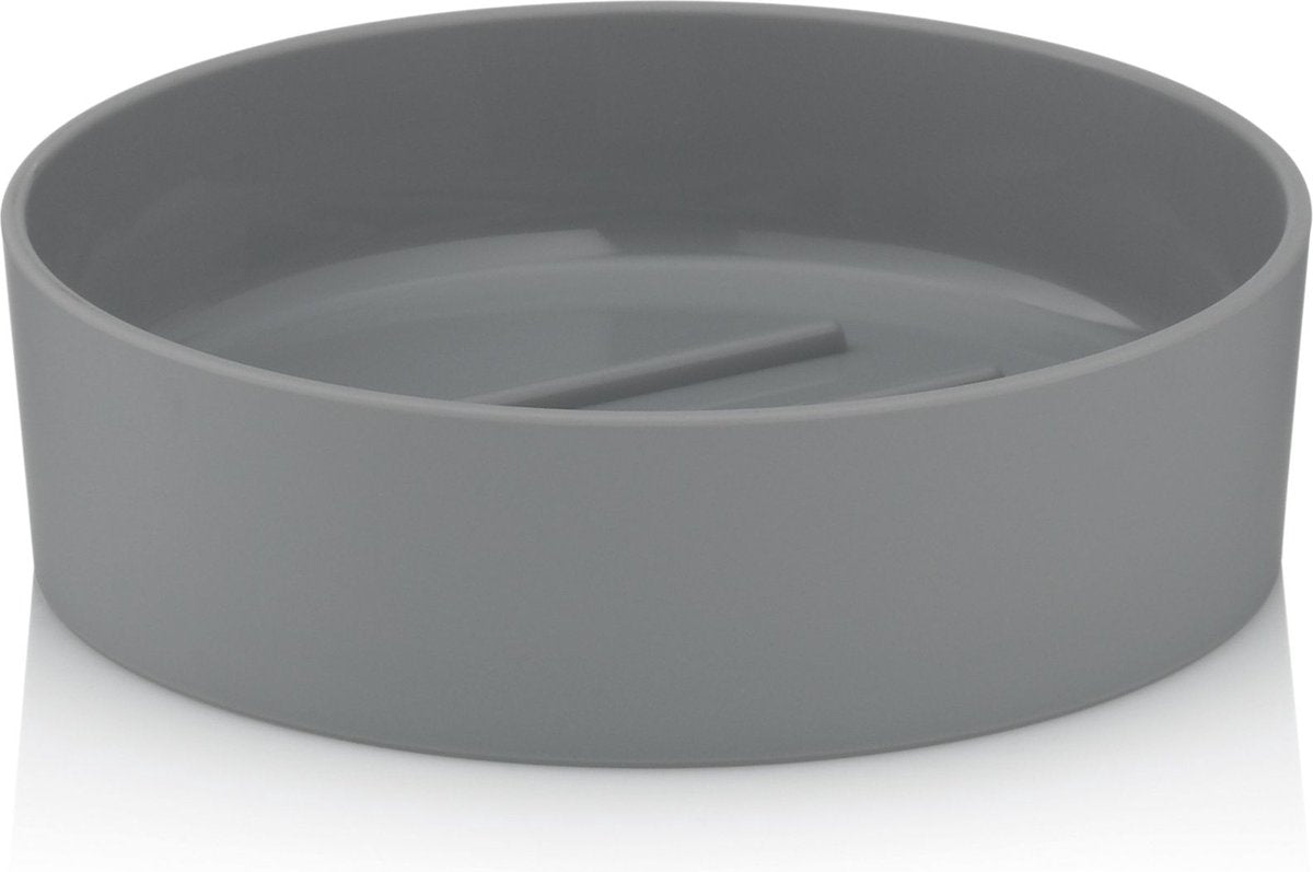 Kela grigio - portasapone - plastica - grigio chiaro