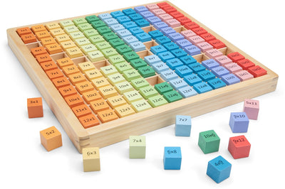 Woet ® gioco in legno per imparare la matematica - tavolo da 1 a 12 - tavola matematica per esercitarsi nella moltiplicazione - gioco di matematica giocattolo - imparare la matematica - da 3 anni