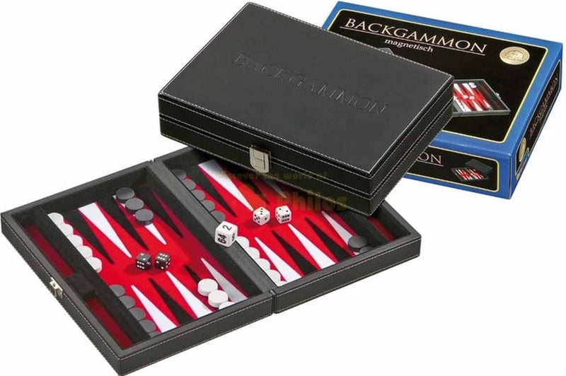 Estuche de backgammon Philos tinos magnético (rojo)