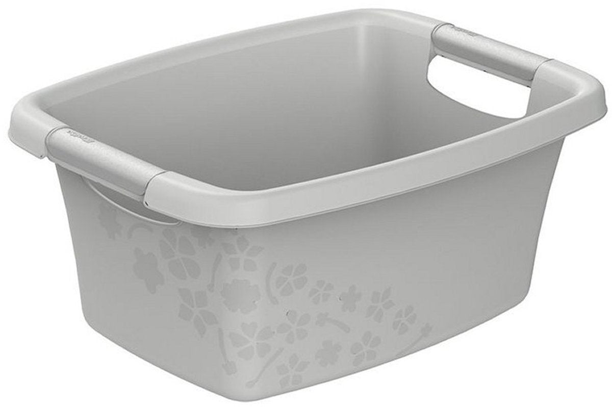 Cesto portabiancheria Rotho Flowers 12l grigio freddo