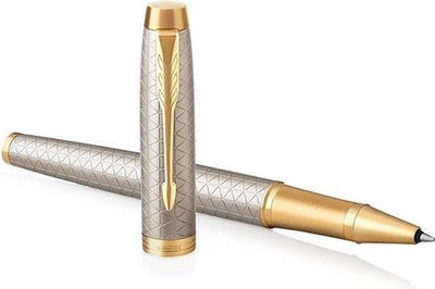 Parker soy bolígrafo roller | plata cálida premium | punta fina | tinta negra | embalaje de regalo