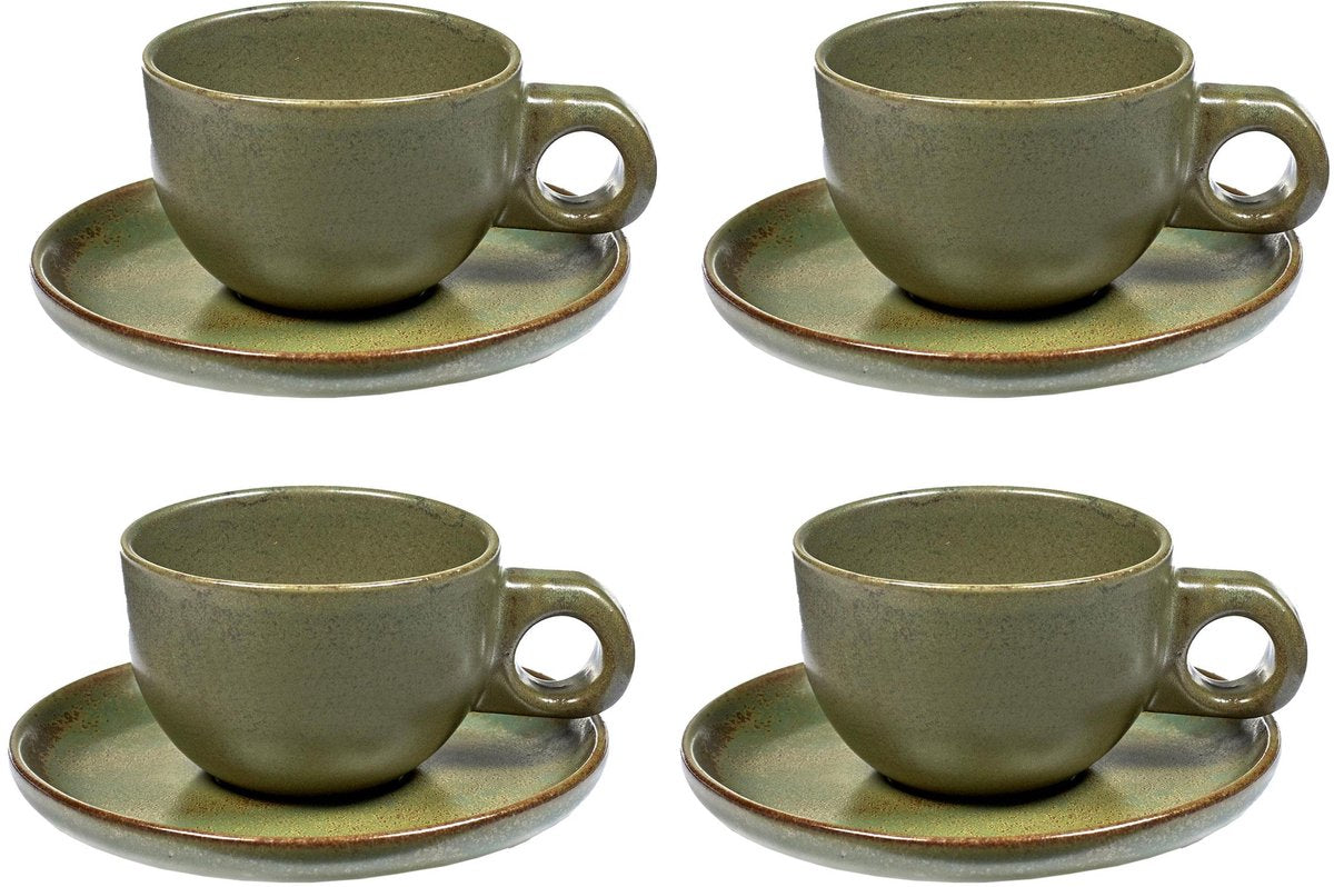 Serax - superficie sergio herman - taza de café + platillo - verde camuflaje - 13 ø - 4 piezas